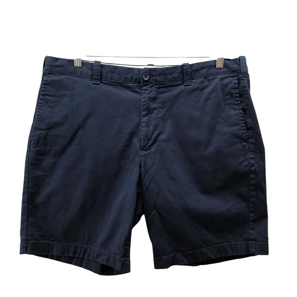 J.‎ Crew 9'' Flex Chino Shorts Mens 38 Navy Blue Flat Front Stretch